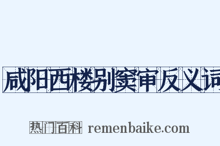 咸阳西楼别窦审反义词是什么意思的图片